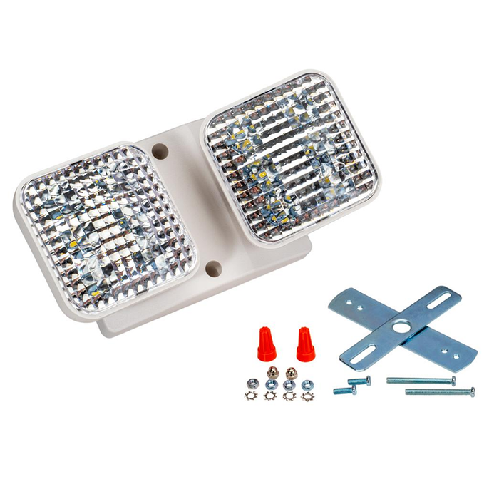 Topaz EL2/LED/WH/RH LED Square Emergency Light Remote 2-Head 150Lm 6000K 3.6V White (T70918)