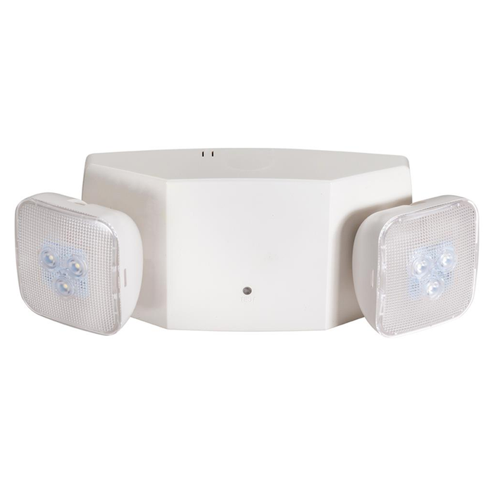 Topaz EL2/LED/WH/ST LED Emergency Unit Adjustable 2-Head 220Lm 120-277V With 90-Minute Battery Backup Self-Test White (T70915)