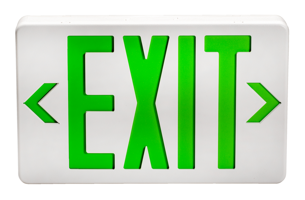 Topaz ES/LED/GW/B LED Exit Sign Green Letters Single Or Double Face Thermoplastic 90-Minute Backup White (T75121)