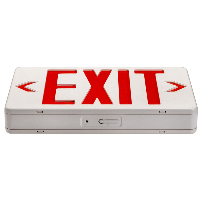 Topaz ES/LED/RW/B LED Exit Sign Red Letters Single Or Double Face Thermoplastic 90-Minute Backup White (T75119)