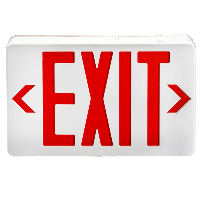 Topaz ES/LED/RW/B LED Exit Sign Red Letters Single Or Double Face Thermoplastic 90-Minute Backup White (T75119)