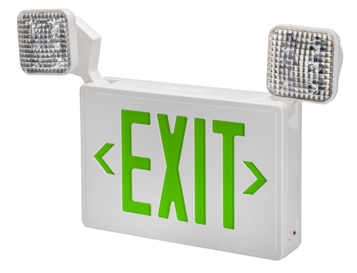 Topaz ESC/LED/GW LED Exit/Emergency Combination Green Letters 90-Minute Battery Backup 2-Track Or Swivel Adjustable Heads Single Or Double Sided White (T75141)
