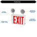 Topaz ESC/LED/RW/2H-NYC LED Steel Exit/Emergency Combination NYC Approved Red Letters 2-Head 90-Minute Backup White (T71234)