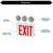 Topaz ESC/LED/RW-NYC LED Steel Exit/Emergency Combination NYC Approved Adjustable 3-Head Red Letters 90-Minute Backup White (T75140)