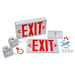 Topaz ESC/LED/RW/RC LED Exit-Emergency Combination Red Letters Adjustable 2-Head Single Or Double Sided 90-Minute Battery Backup Remote Capable White (T72112)
