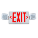 Topaz ESC/LED/RW/RC LED Exit-Emergency Combination Red Letters Adjustable 2-Head Single Or Double Sided 90-Minute Battery Backup Remote Capable White (T72112)