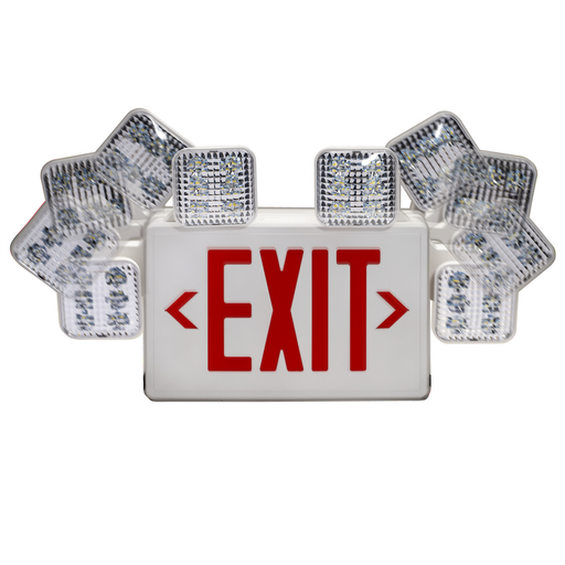 Topaz ESC/LED/RW LED Exit/Emergency Combination Red Letters 90-Minute Battery Backup 2-Track Or Swivel Adjustable Heads Single Or Double Sided White (T75139)
