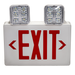 Topaz ESC/LED/RW LED Exit/Emergency Combination Red Letters 90-Minute Battery Backup 2-Track Or Swivel Adjustable Heads Single Or Double Sided White (T75139)
