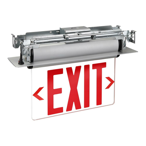 Topaz ESEL/DFR/RMR/B-NYC LED Edgelit Mirror Exit Red Letters Double Face Aluminum Housing Recessed Or Ceiling Mount NYC Approved 90-Minute Battery Backup (T71102)