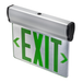 Topaz ESEL/DFS/GMR/B LED Edgelit Exit Mirror Green Letters Double Face Aluminum Housing Surface Mount Canopy 90-Minute Battery Backup (T71100)