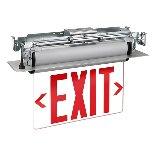 Topaz ESEL/SFR/RCL/B-NYC LED Edgelit Clear Exit Red Letters Single Face Aluminum Housing Recessed Or Ceiling Mount NYC Approved 90-Minute Battery Backup (T71101)