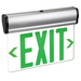 Topaz ESEL/SFS/GCL/B LED Edgelit Exit Clear Green Letters Single Face Aluminum Housing Surface Mount Canopy 90-Minute Battery Backup (T71099)