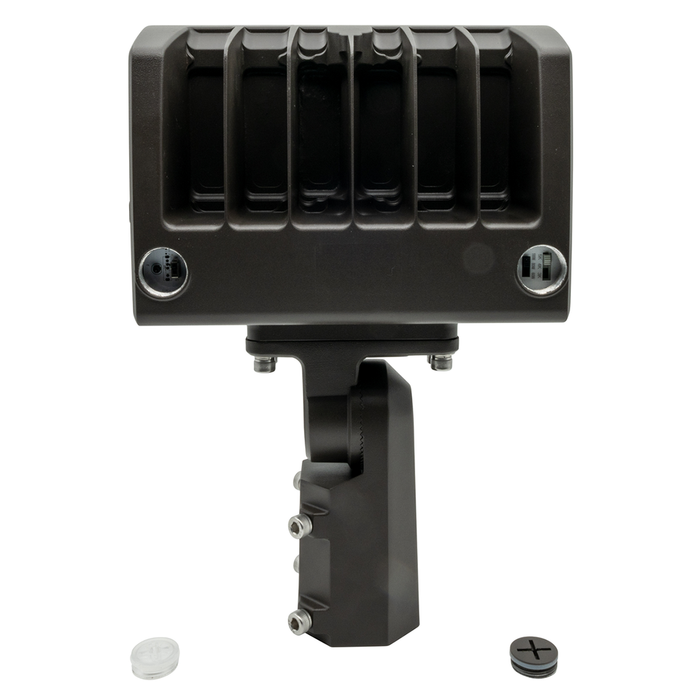 Topaz FL-100PCS-SFYK-HV LED Flood High Voltage Power/CCT Selectable 60W/80W/100W 3000K/4000K/5000K 277-480V Dimmable Slipfitter And Yoke Mount Photocell Bronze (T76853)