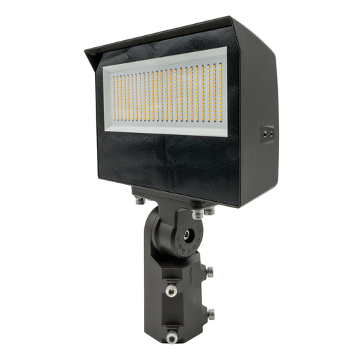 Topaz FL-100PCS-SFYK-HV LED Flood High Voltage Power/CCT Selectable 60W/80W/100W 3000K/4000K/5000K 277-480V Dimmable Slipfitter And Yoke Mount Photocell Bronze (T76853)