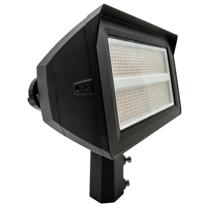 Topaz FL-200PCS-SFYK LED Flood Power/CCT Selectable 120W/150W/200W 3000K/4000K/5000K 120-277V Dimmable Slipfitter And Yoke Mount Photocell Bronze (T76854)