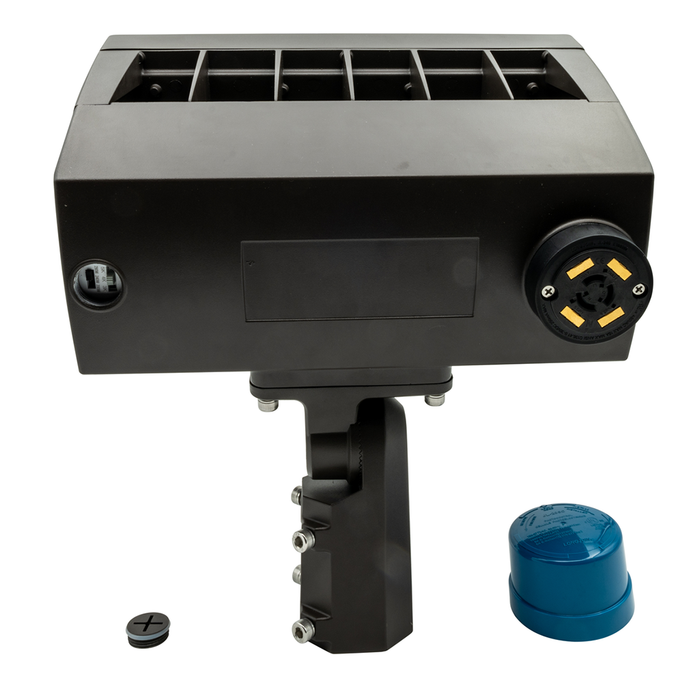 Topaz FL-290PCS-SFYK-HV LED Flood High Voltage Power/CCT Selectable 200W/240W/290W 3000K/4000K/5000K 277-480V Dimmable Slipfitter And Yoke Mount Photocell Bronze (T76857)