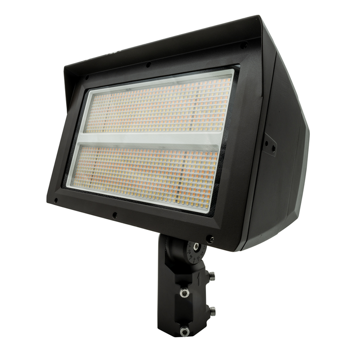 Topaz FL-290PCS-SFYK-HV LED Flood High Voltage Power/CCT Selectable 200W/240W/290W 3000K/4000K/5000K 277-480V Dimmable Slipfitter And Yoke Mount Photocell Bronze (T76857)