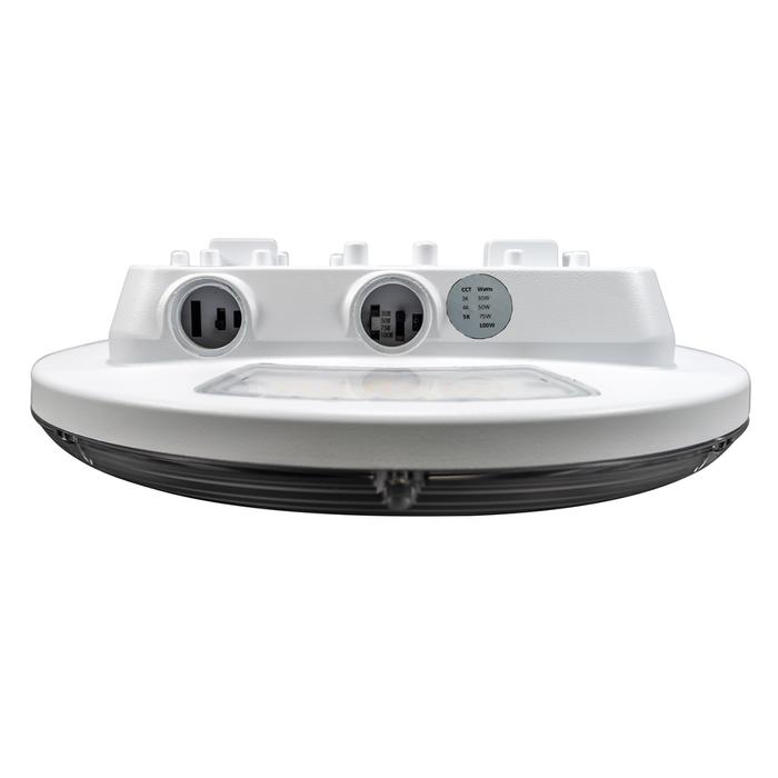 Topaz GCP-100PCS-WH Slim Round Canopy Power/CCT Selectable 30W/50W/75W/100W 3000K/4000K/5000K 120-277V 80 CRI 150 Degree Beam Angle White (T76795)