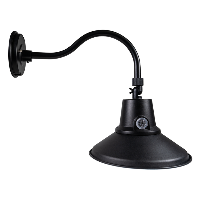 Topaz GNL-25PCS-BK Gooseneck Wall Mount Power/CCT Selectable 15W/20W/25W 2700K/3000K/3500K/4000K/5000K 120-277V 120 Degree Beam Angle Black (TX4090)