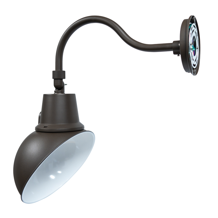Topaz GNL-25PCS-BZ Gooseneck Wall Mount Power/CCT Selectable 15W/20W/25W 2700K/3000K/3500K/4000K/5000K 120-277V 120 Degree Beam Angle Bronze (TX4091)