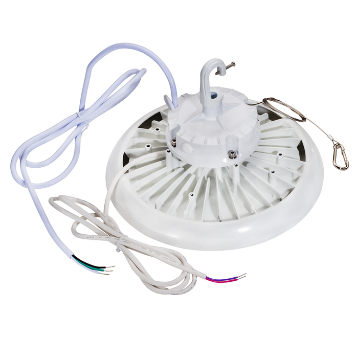 Topaz HBC-150W-PCTS-WH Round LED High Bay Power/CCT Selectable 100W/120W/150W 4000K/5000K 120-277V 90 Degree Optical Lens White (T73568)
