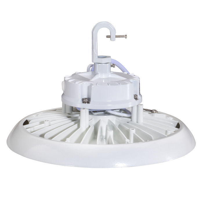 Topaz HBC-200W-PCTS-WH Round LED High Bay Power/CCT Selectable 150W/180W/200W 4000K/5000K 120-277V 90 Degree Optical Lens White (T73570)