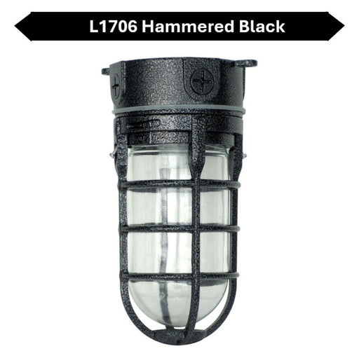 Topaz L1706BLK Vaportight Industrial Jelly Jar Ceiling Mount Incandescent/LED Lamp Ready Black E26 Socket (TX4103)