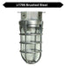 Topaz L1706BS Vaportight Industrial Jelly Jar Ceiling Mount Incandescent/LED Lamp Ready Brush Steel E26 Socket (TX4104)