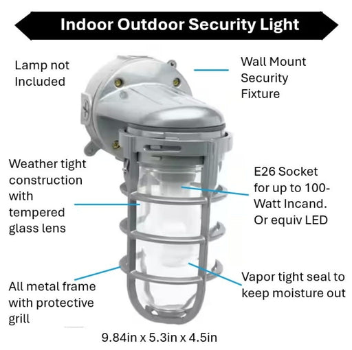 Topaz L1707SV Wall Mount Incandescent/LED Lamp Ready Jelly Jar With E26 Socket Gray (TX4106)