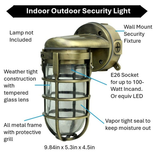 Topaz L1707SVAB Wall Mount Incandescent/LED Lamp Ready Jelly Jar With E26 Socket Antique Brass (TX4107)