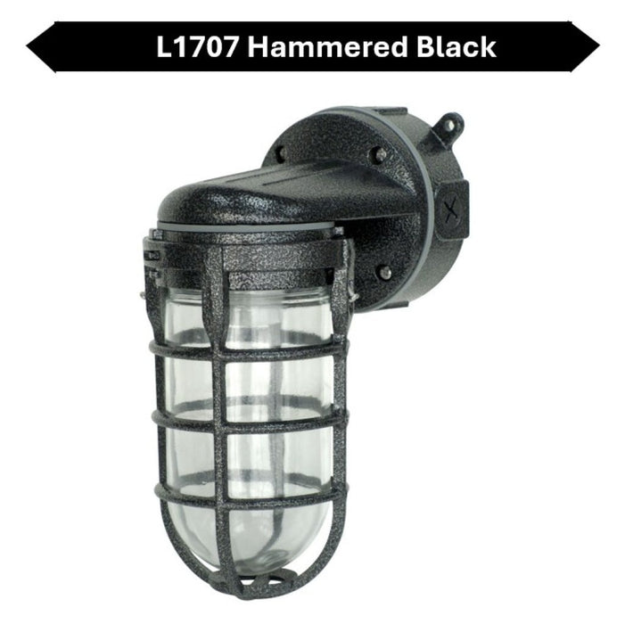 Topaz L1707SVBLK Wall Mount Incandescent/LED Lamp Ready Jelly Jar With E26 Socket Black (TX4108)