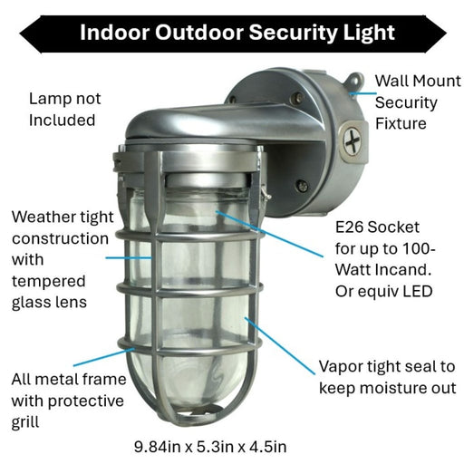 Topaz L1707SVBS Wall Mount Incandescent/LED Lamp Ready Jelly Jar With E26 Socket (TX4109)