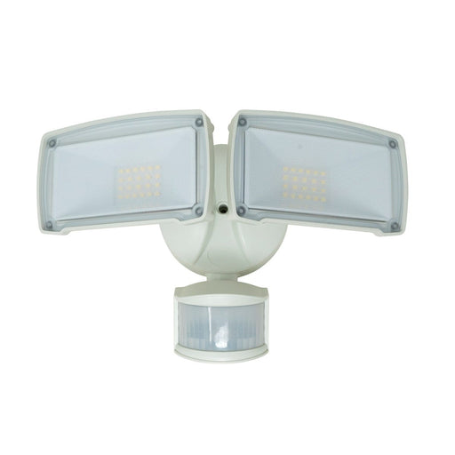 Topaz L17SL252MW 2-Head Motion Activated LED Security Light 32W 3200Lm 6000K Wall Mount White (TX4118)