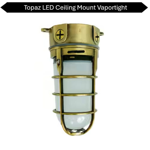 Topaz L17VP06AB LED Vaportight Bronze Ceiling Mount Fixture 15W 850Lm 4000K 120V (TX4120)
