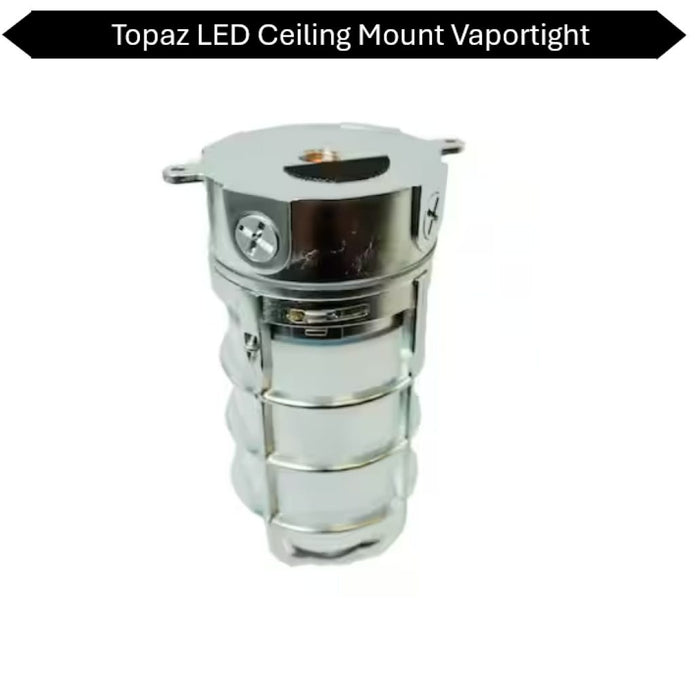 Topaz L17VP06BS LED Vaportight Steel Ceiling Mount Fixture 15W 850Lm 4000K 120V (TX4122)