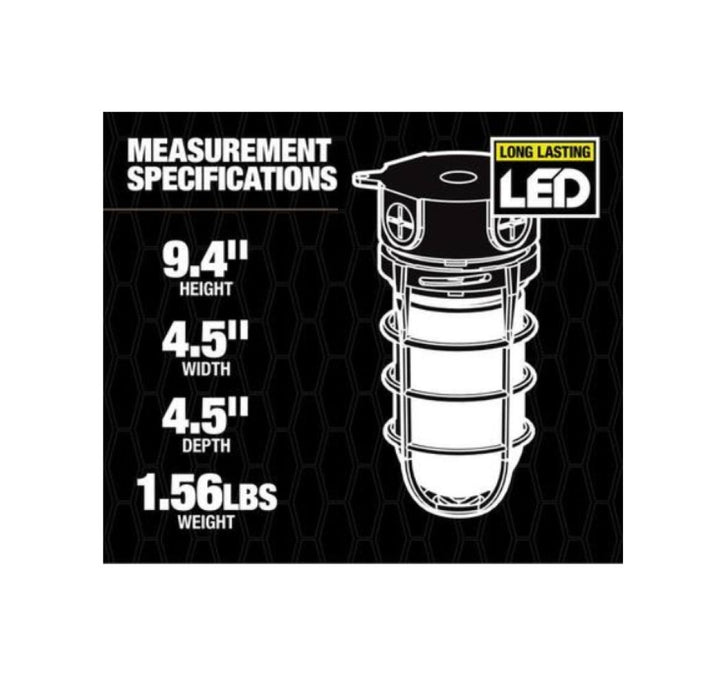 Topaz L17VP06G LED Vaportight Gray Ceiling Mount Fixture 15W 850Lm 4000K 120V (TX4123)