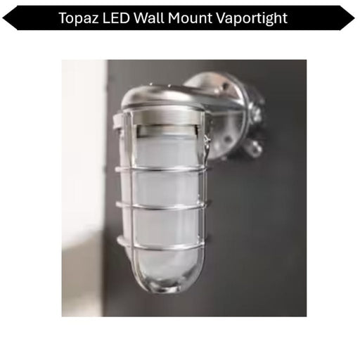 Topaz L17VP07BS LED Vaportight Steel Wall Mount Fixture 15W 850Lm 4000K 120V (TX4126)
