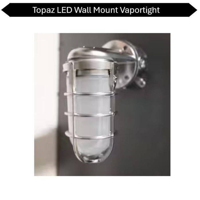 Topaz L17VP07BS LED Vaportight Steel Wall Mount Fixture 15W 850Lm 4000K 120V (TX4126)