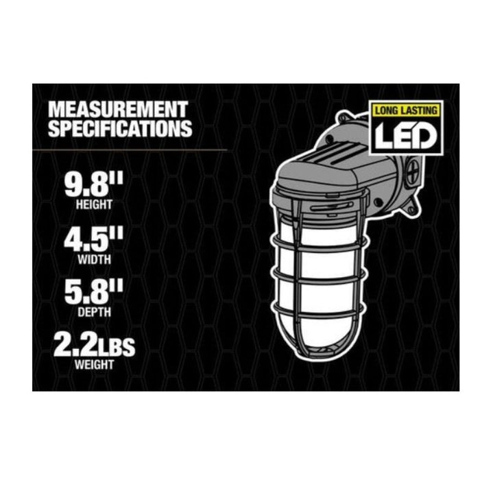 Topaz L17VP07BS LED Vaportight Steel Wall Mount Fixture 15W 850Lm 4000K 120V (TX4126)