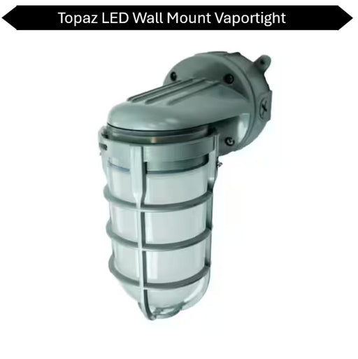 Topaz L17VP07G LED Vaportight Gray Wall Mount Fixture 15W 850Lm 4000K 120V (TX4127)