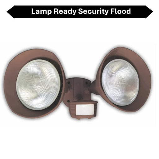 Topaz L6002BR Lamp Ready 2-Head Security Flood With Shields Bronze 180 Degree Motion Sensor Use [2] 75W Maximum Incandescent Or LED Bulb [Not Included] (TX4130)