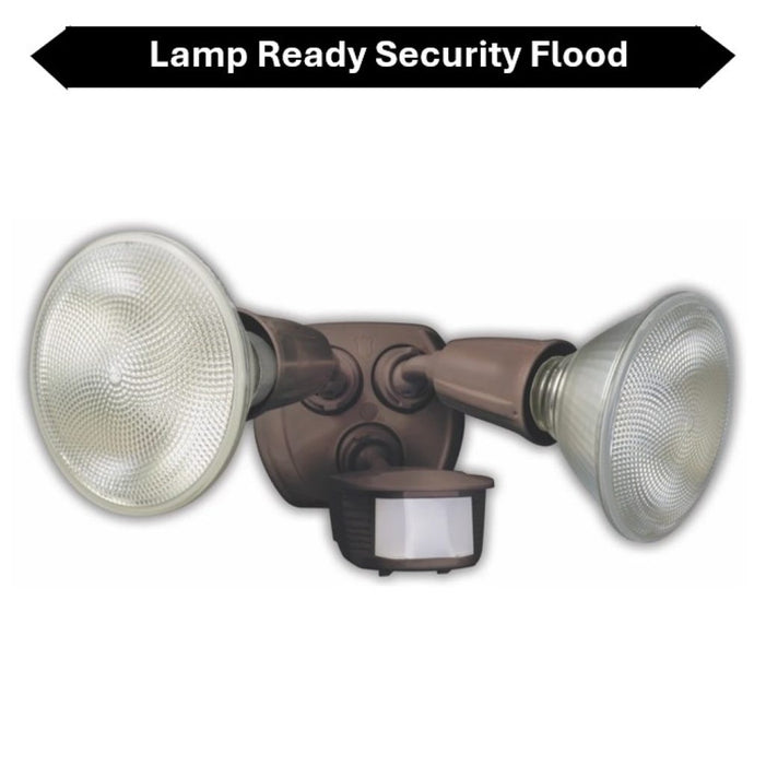 Topaz L6003BR Lamp Ready 2-Head Security Flood Bronze 180 Degree Motion Sensor Use [2] 125W Maximum Incandescent Or LED Bulb [Not Included] (TX4131)