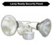 Topaz L6003WH Lamp Ready 2-Head Security Flood White 180 Degree Motion Sensor Use [2] 125W Maximum Incandescent Or LED Bulb [Not Included] (TX4132)