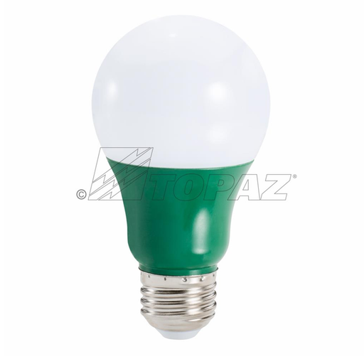 Topaz LA19/3/GREEN-46 LED A19 Medium E26 Base Green Bulb 2.5W 135Lm 120V (T79666)