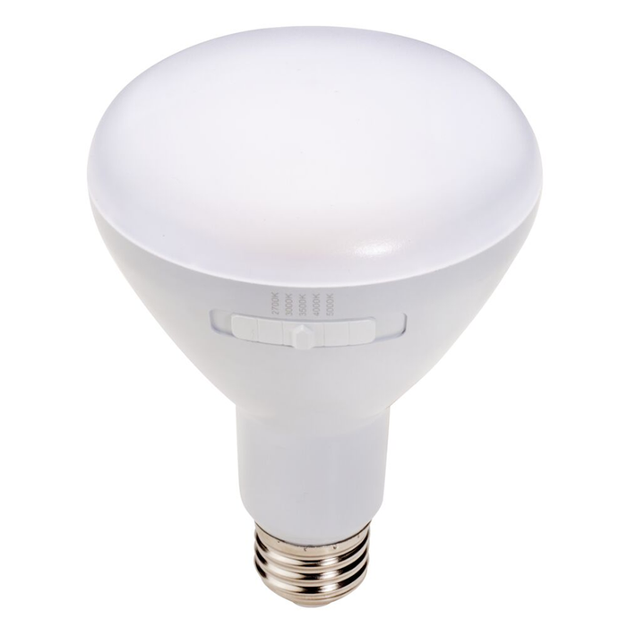 Topaz LBR30-9W-CTS-D LED BR30 Lamp Medium E26 Base 9W CCT Selectable 2700K/3000K/3500K/4000K/5000K 800Lm Dimmable 120V 80 CRI (T73665)