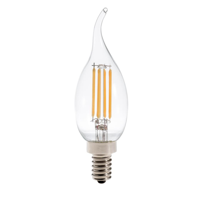 Topaz LCFC/5/930/ANTQ-61 LED Chandelier CA10 Filament Clear E12 Base 3000K 120V 5.5W 500Lm Dimmable T20 (T71142)