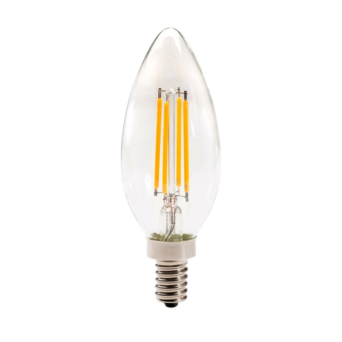 Topaz LCTC/5/927/ANTQ-61 LED Bullet B11 Filament Clear E12 Base 2700K 120V 5.5W 500Lm Dimmable T20 (T71139)