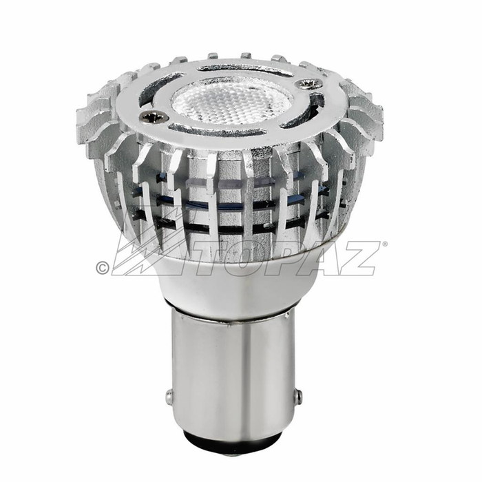 Topaz LGBF/WW/3/FL-33 LED Mini Reflector BA15d Base 3W 12VAC/DC 30 Degree Beam Spread 3000K 115Lm 80 CRI (T79562)