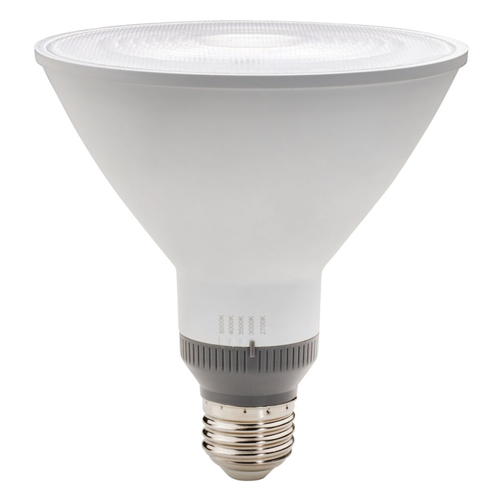 Topaz LP38-14W-CTS-FL-D LED PAR38 Medium E26 Base 14W CCT Selectable 2700K/3000K/3500K/4000K/5000K 1200Lm 120W Equivalent 40 Degree Beam Angle 80 CRI Dimmable (T73666)