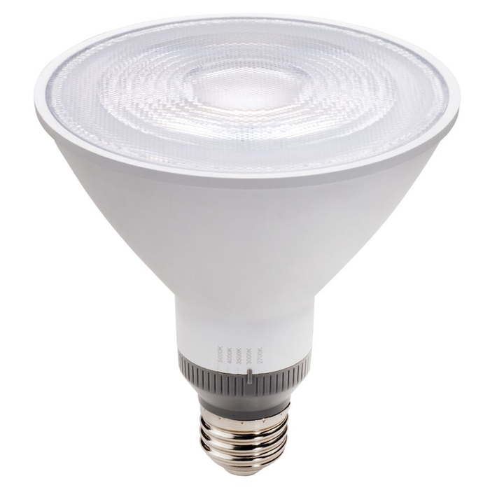 Topaz LP38-14W-CTS-FL-D LED PAR38 Medium E26 Base 14W CCT Selectable 2700K/3000K/3500K/4000K/5000K 1200Lm 120W Equivalent 40 Degree Beam Angle 80 CRI Dimmable (T73666)